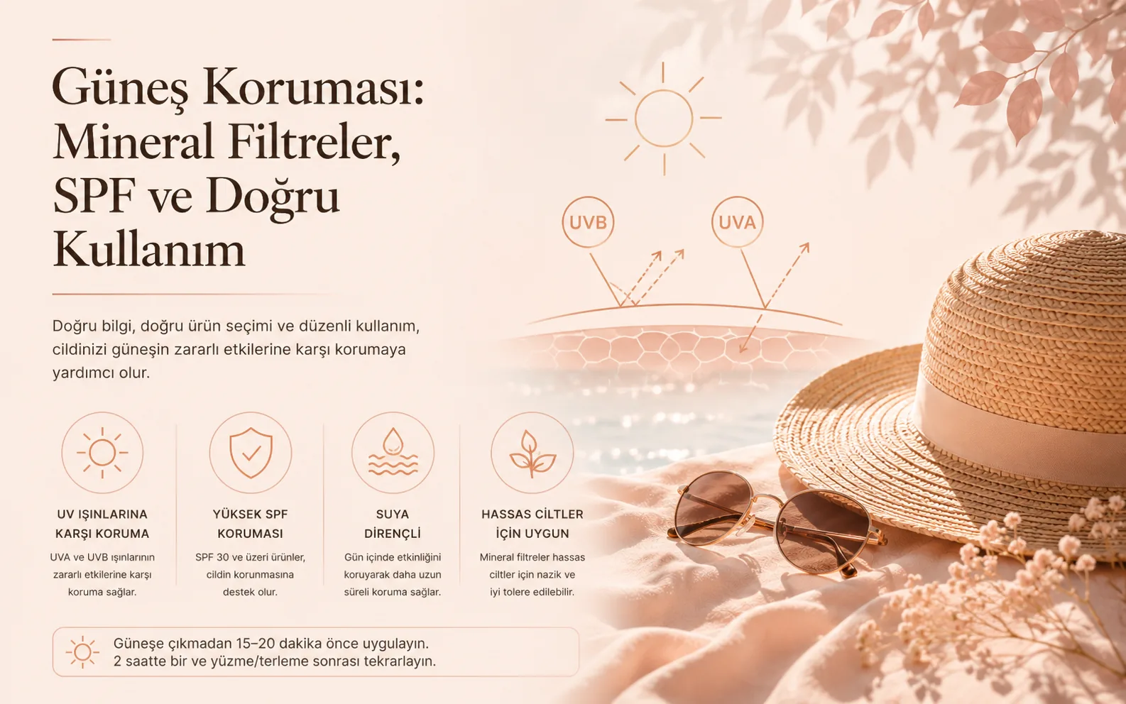 Güneş Koruması 101: Mineral Filtreler, SPF ve Doğru Kullanım